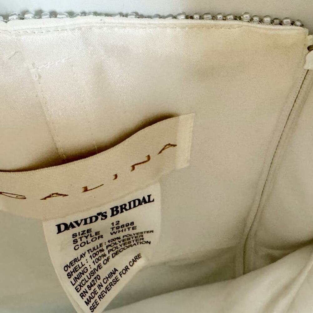 Galina Womens Satin Tulle Wedding Dress Strapless Button Back 12 - Picture 6 of 12